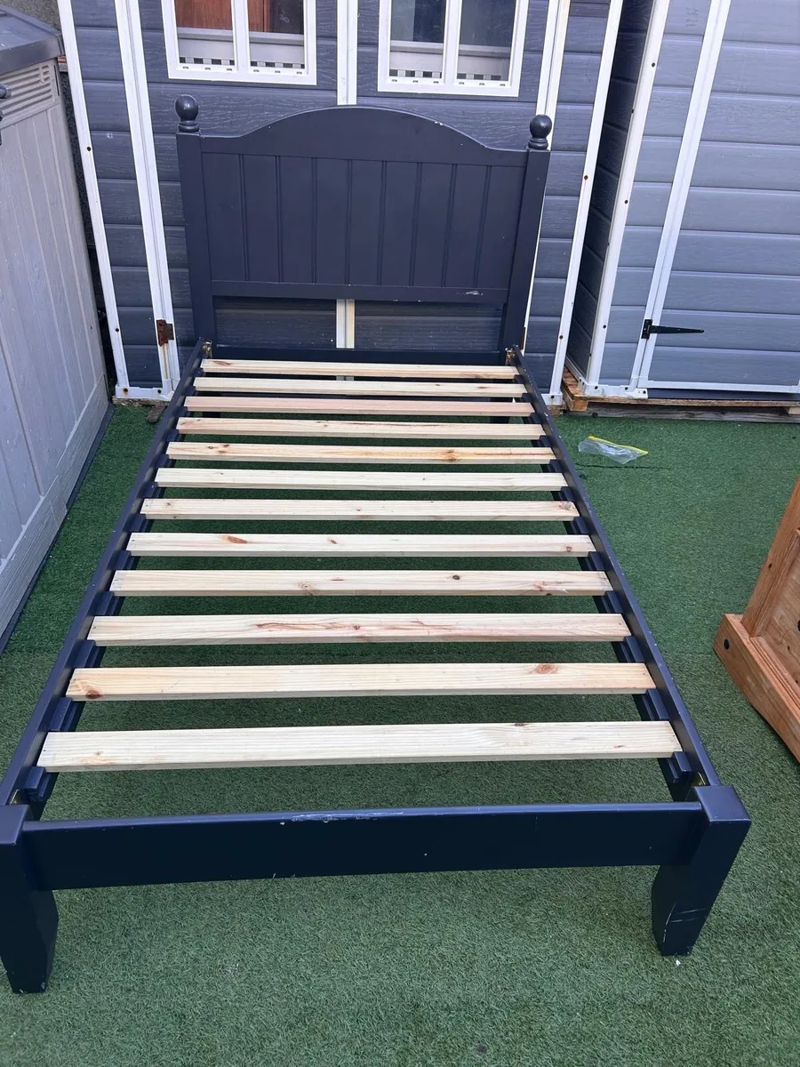 Extremely Rare Super Single Wooden Bed & Mattress - Image 2