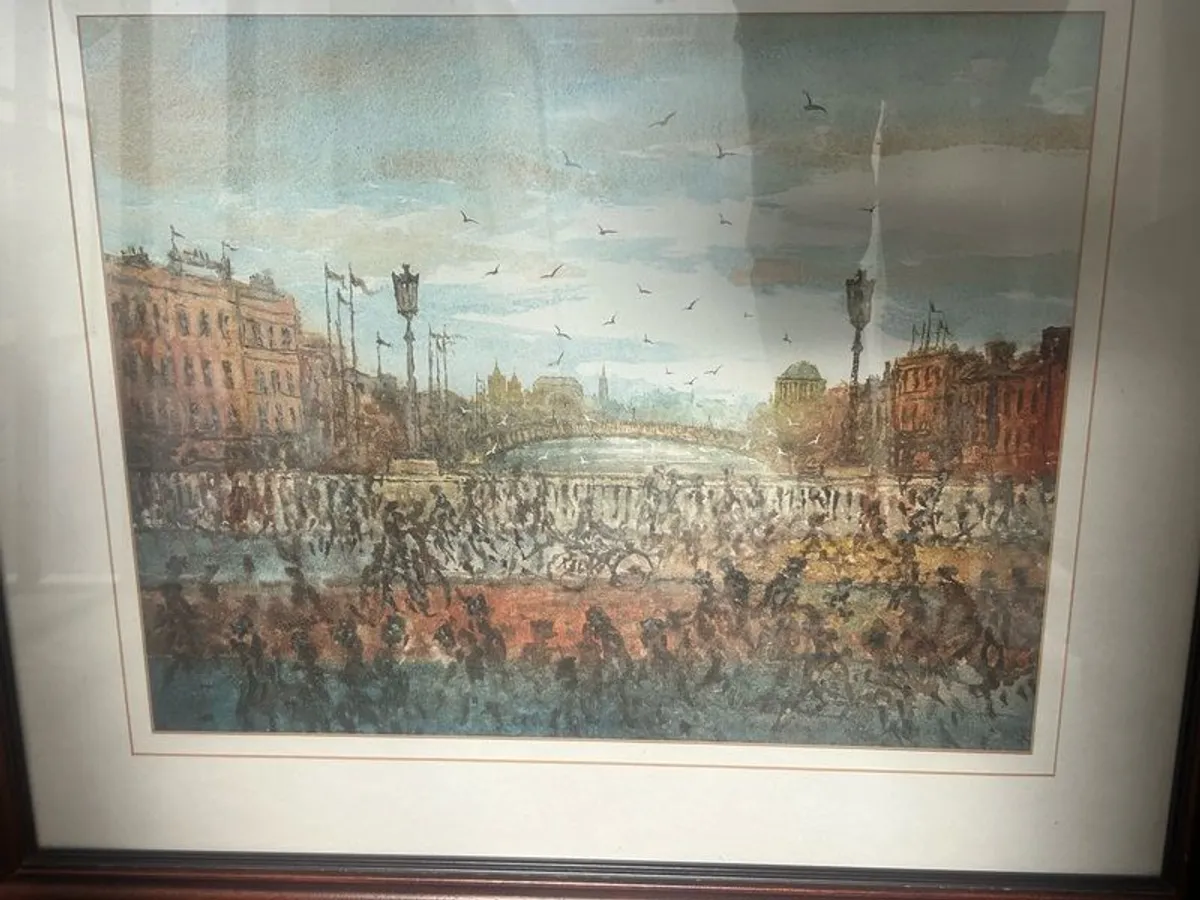 Watercolour of O'Connell Bridge - Image 2