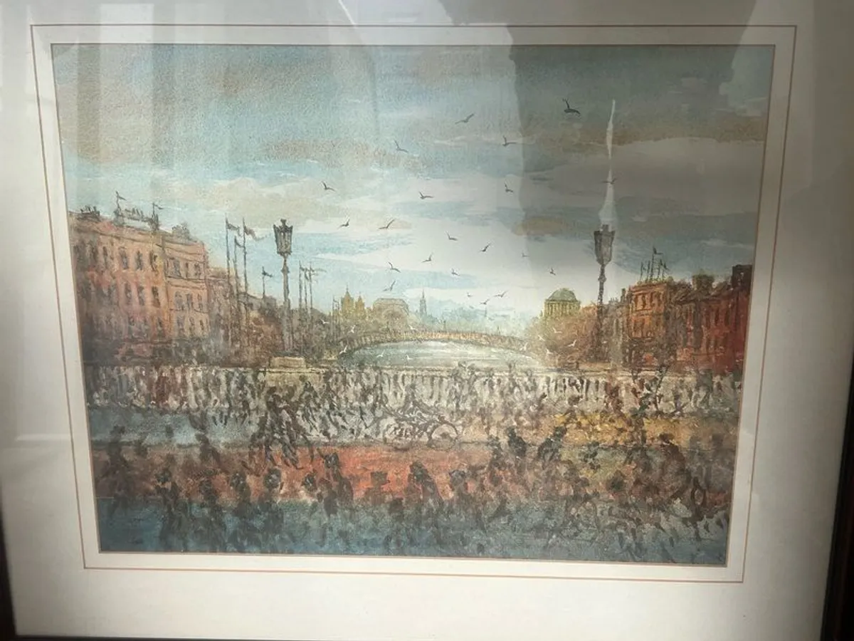 Watercolour of O'Connell Bridge - Image 3