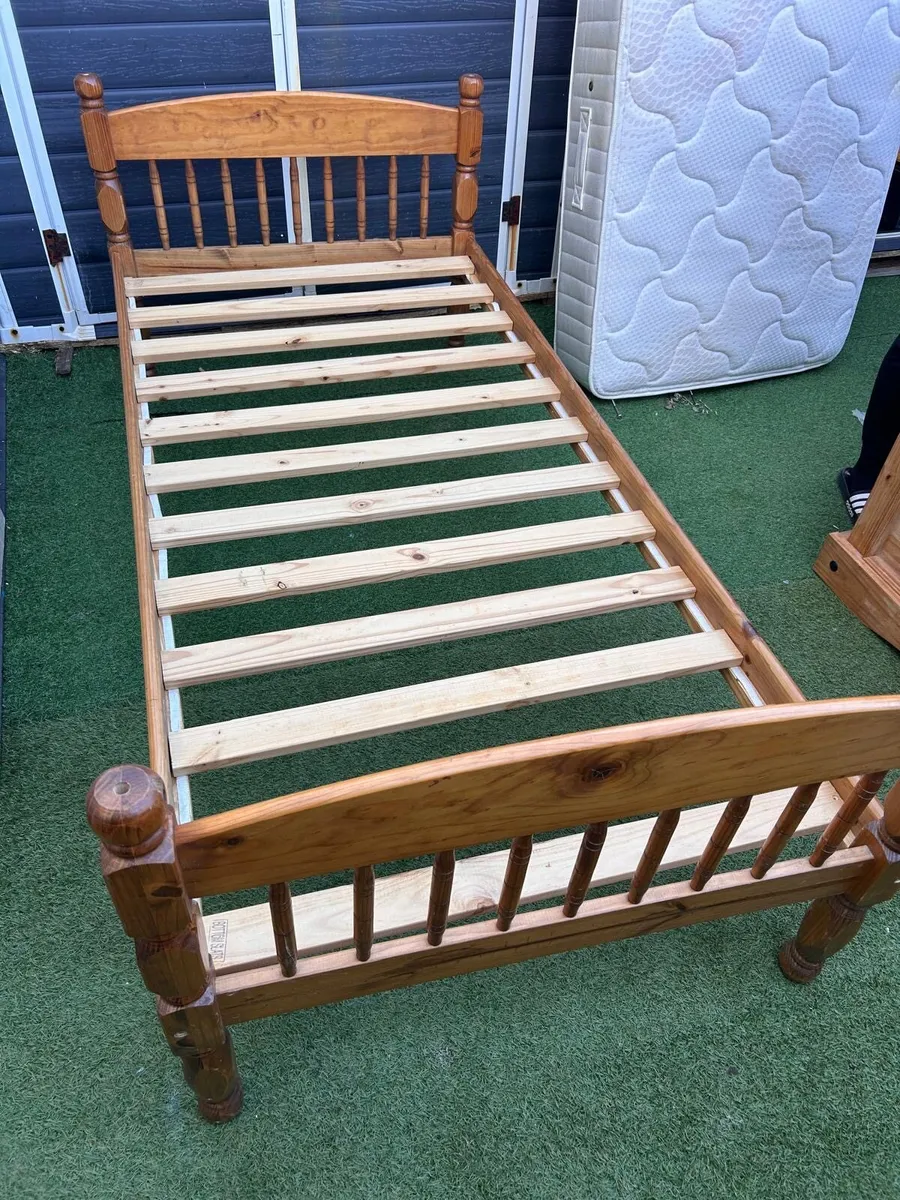 Good Sturdy Single Pine Wooden Bed Frame - Deliver