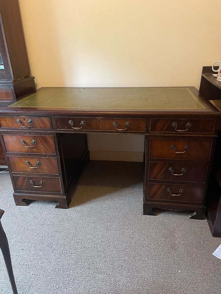 Mahogany Pedestal Desk - Image 3