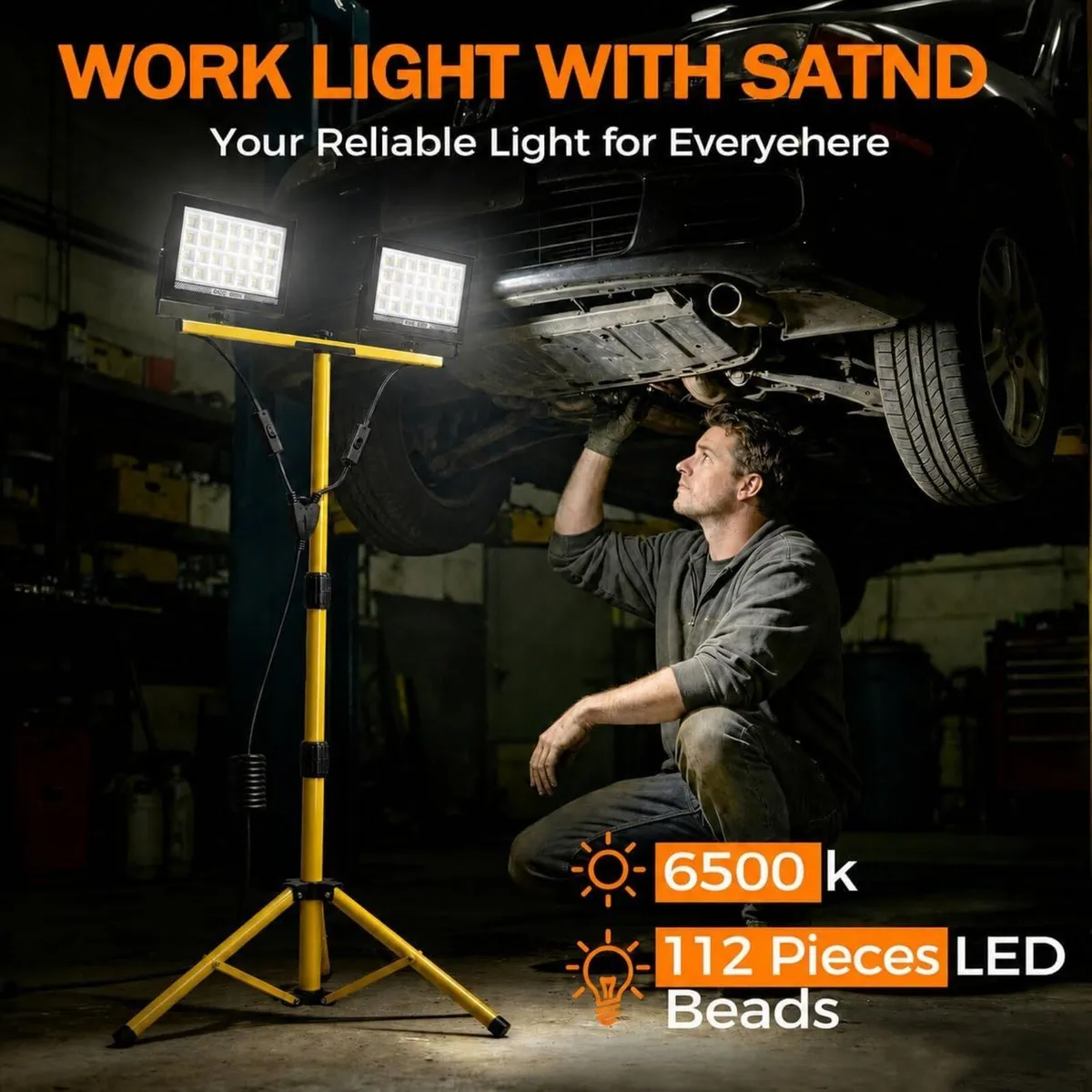 LED Work Light with Adjustable Tripod 120W 11000LM - Image 3