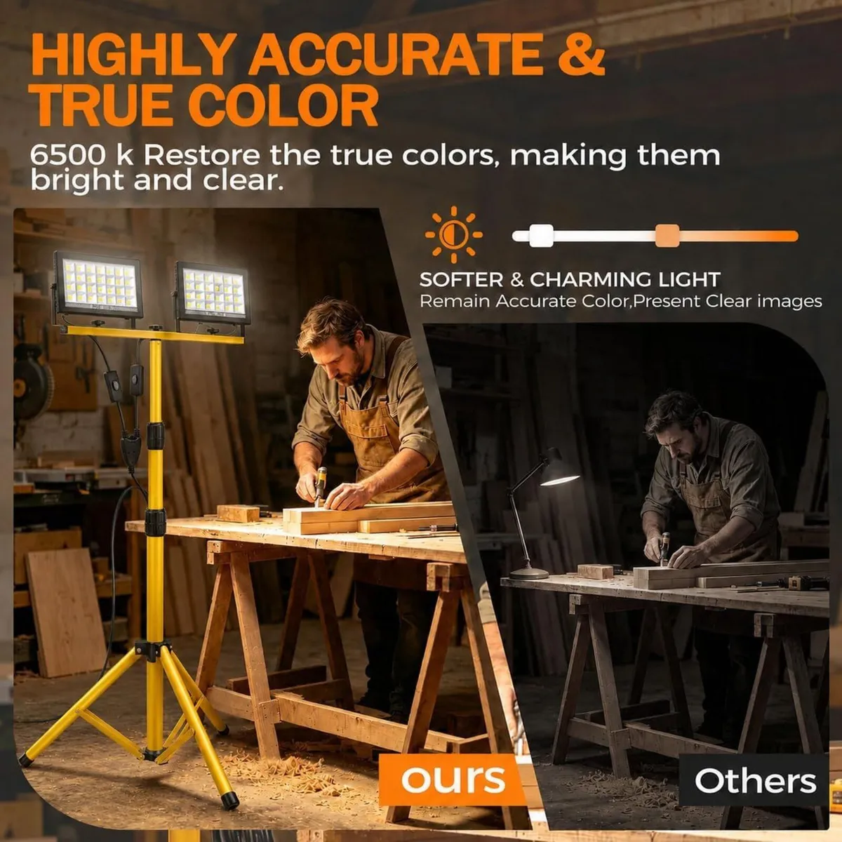 LED Work Light Tripod Floodlight 11000 Lumens - Image 3