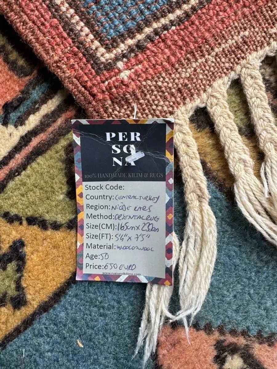 Vintage Hand made Turkish Wool Rug-165 X 228 cm - Image 2