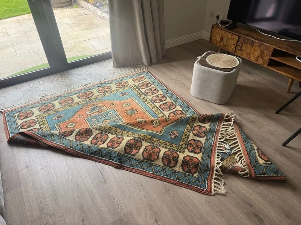 Vintage Hand made Turkish Wool Rug-165 X 228 cm - Image 3