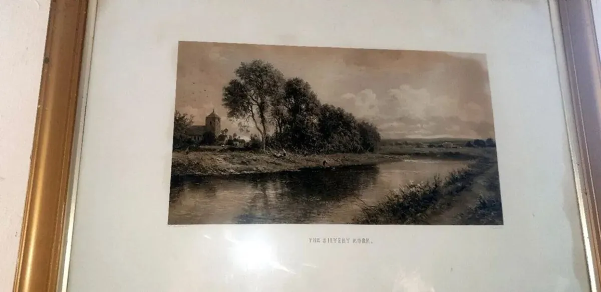 Large Antique Framed Landscape 'The Silvery Morn' - Image 2