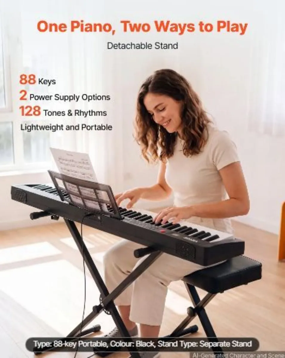 Digital Piano 88 Keys Semi Weighted Keyboard - Image 1