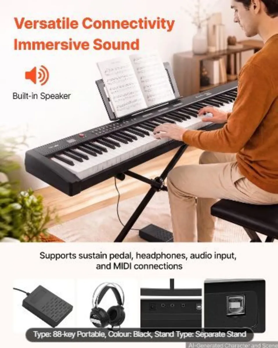 Digital Piano 88 Keys Semi Weighted Keyboard - Image 3