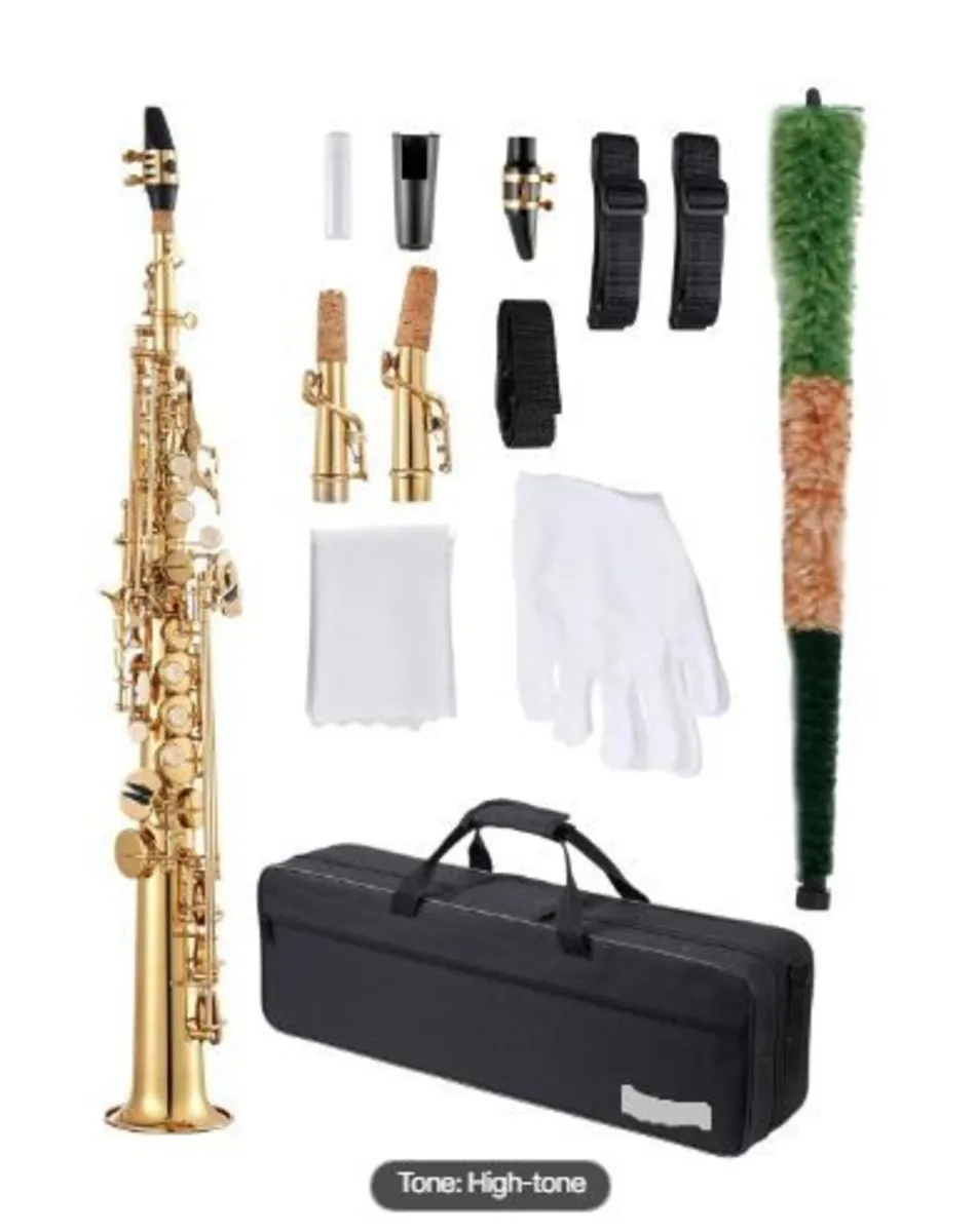 Straight Soprano Saxophone, B Flat, Brass - Image 3