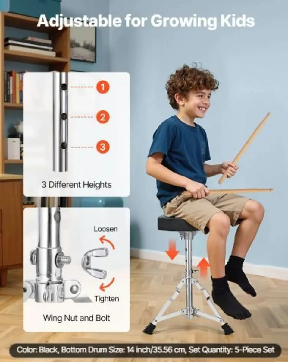 Kids Drum Set, 5-Piece 14 in / 355.6 mm - Image 3