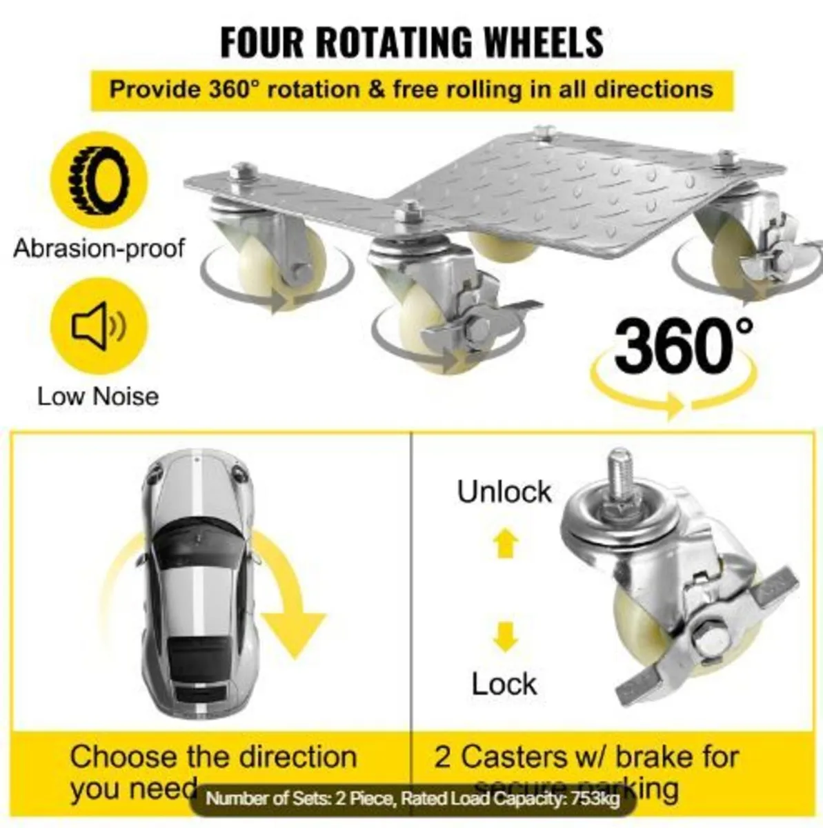Vehicle Positioning Wheel Dollies - 680Kg - Image 2