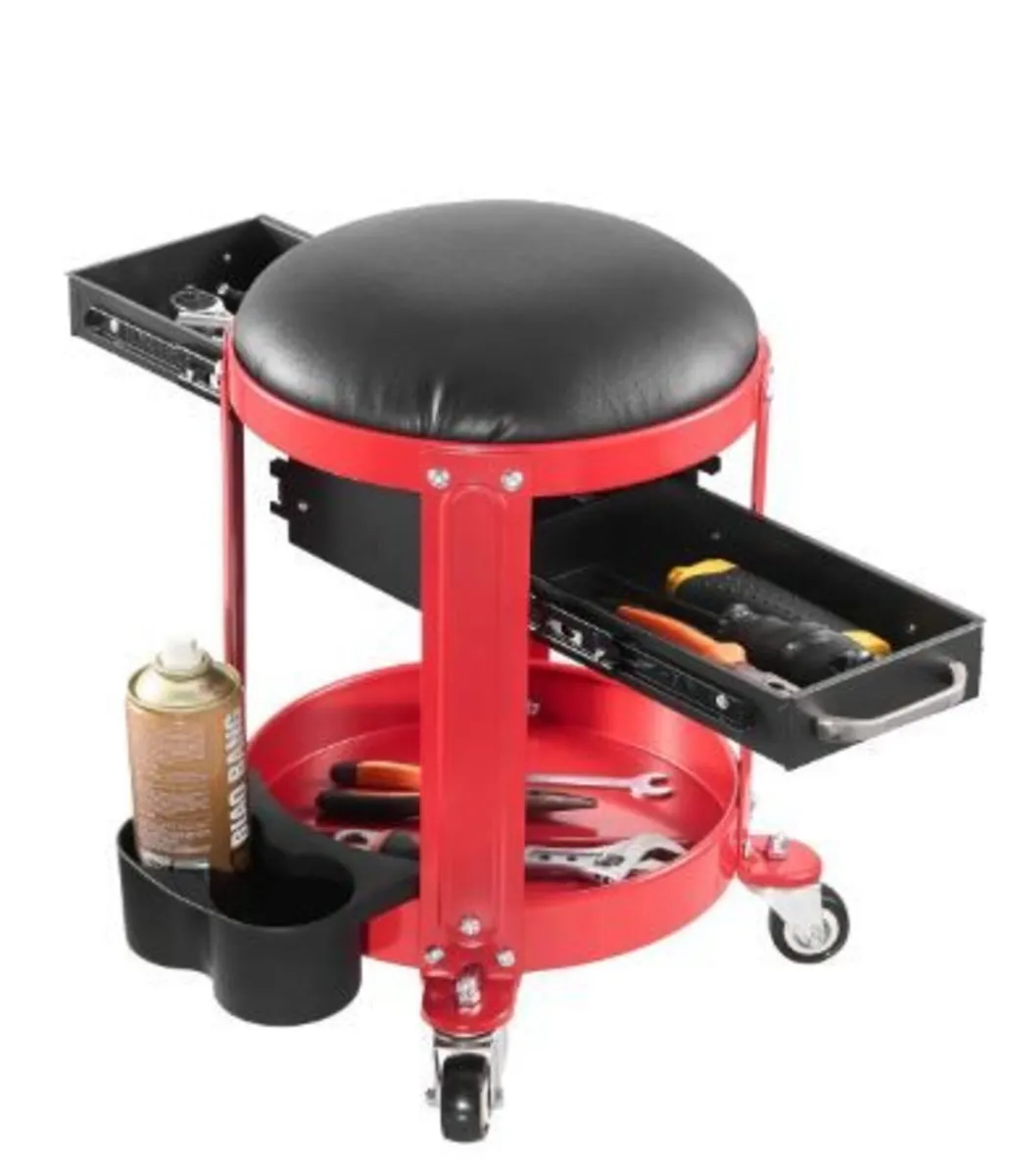 Rolling Mechanic Stool with Wheels - Image 3