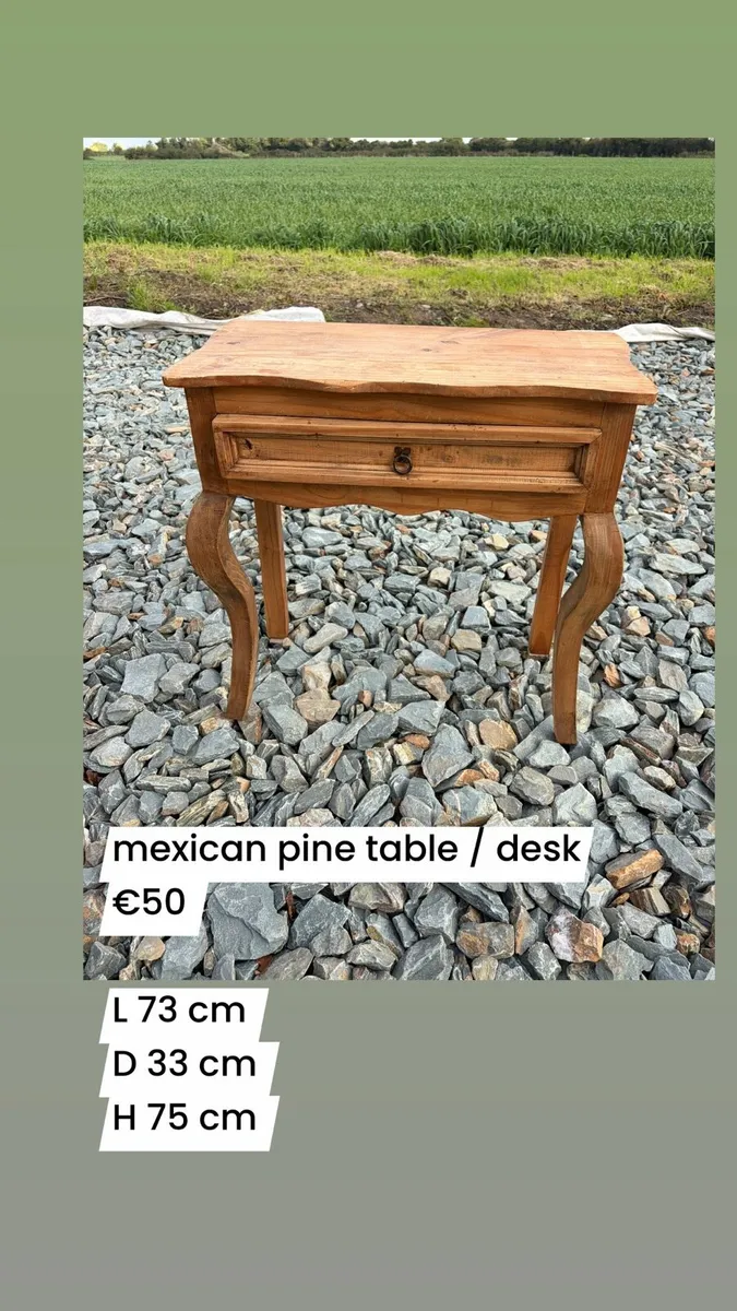 desk / side table mexican pine wooden - Image 1