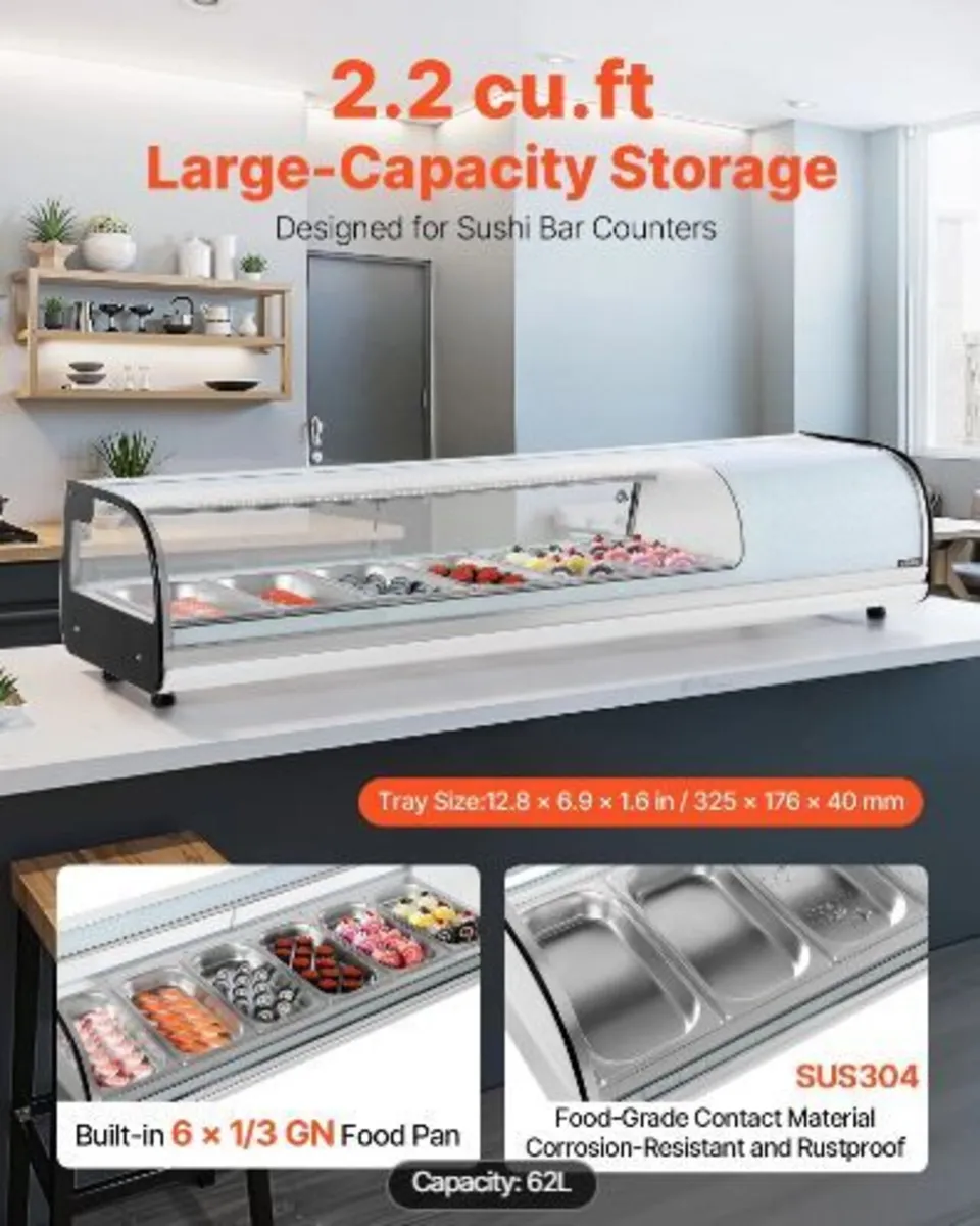 Sushi Display Case Refrigerator, 62L - Image 2