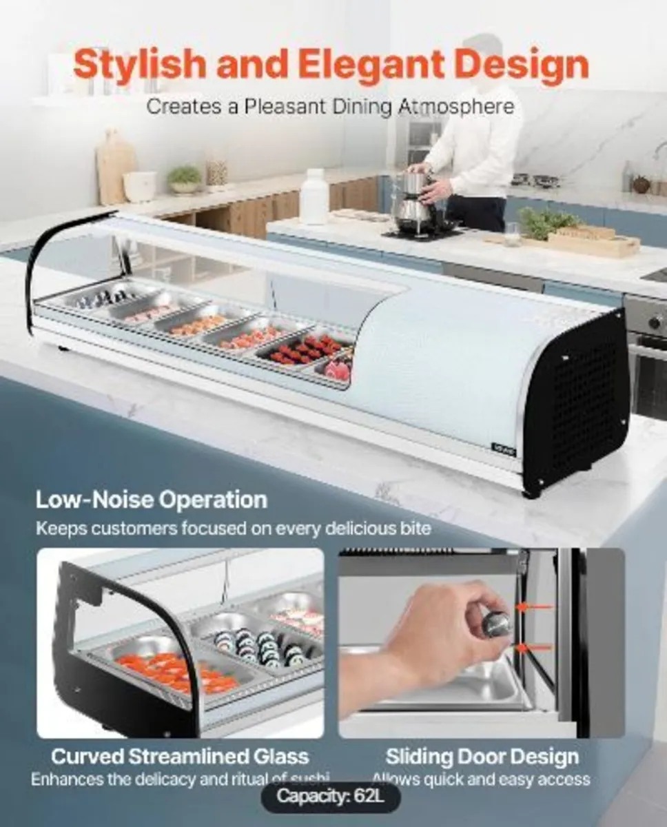 Sushi Display Case Refrigerator, 62L - Image 4
