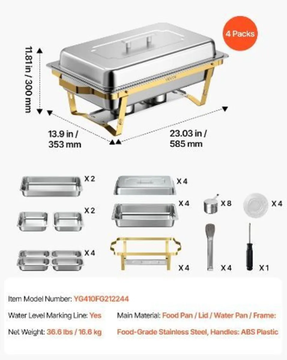 4 Packs Chafing Dishes for Buffet Set - Image 4