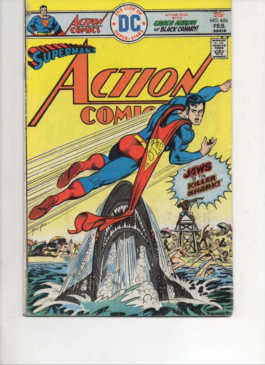 ACTION COMICS #456 Jaws of the Killer Shark 1976 - Image 1