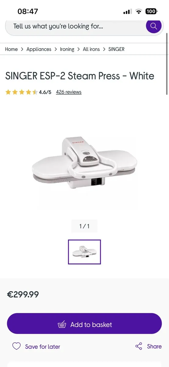 Steam press iron - Image 1