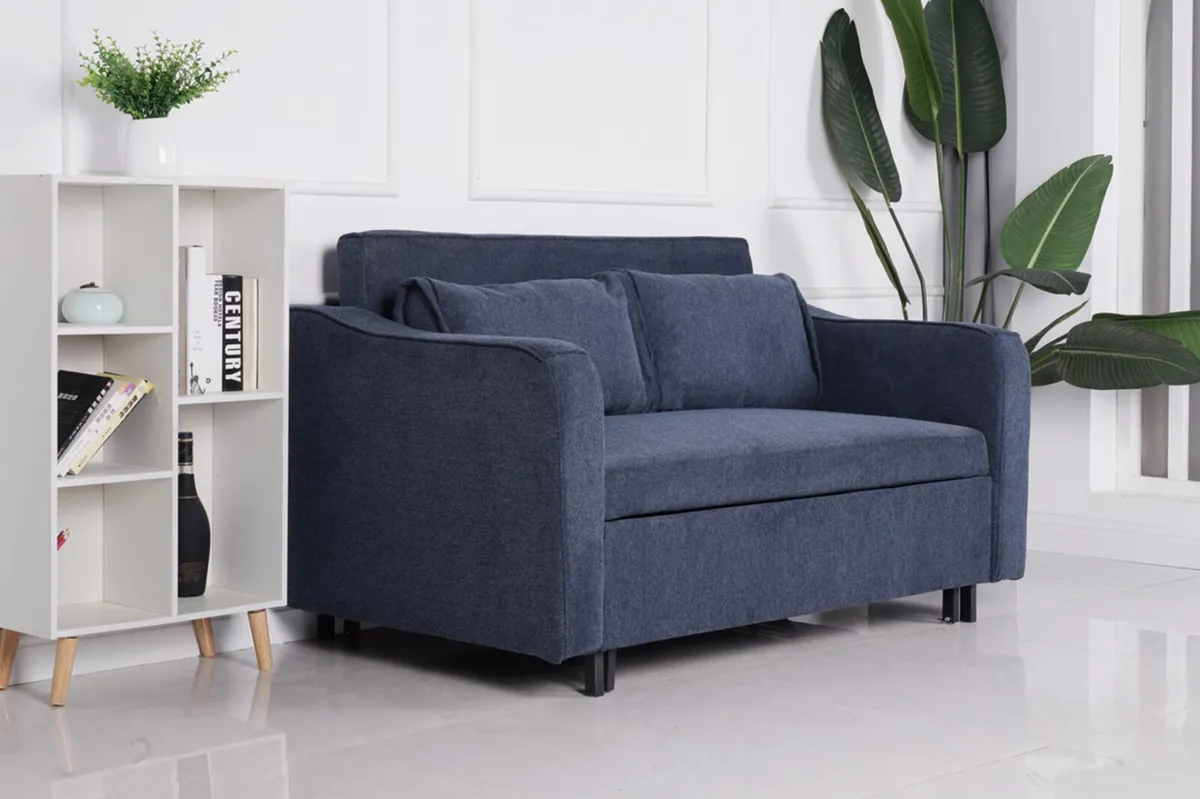 Brand new Asben denim blue sofa beds reduced - Image 1