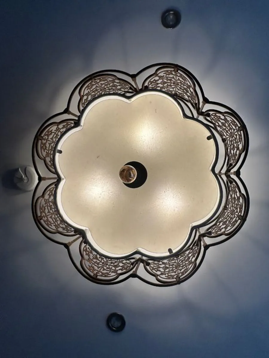 Flambeau 3 Light Bronze Semi Flush Ceiling Light - Image 2