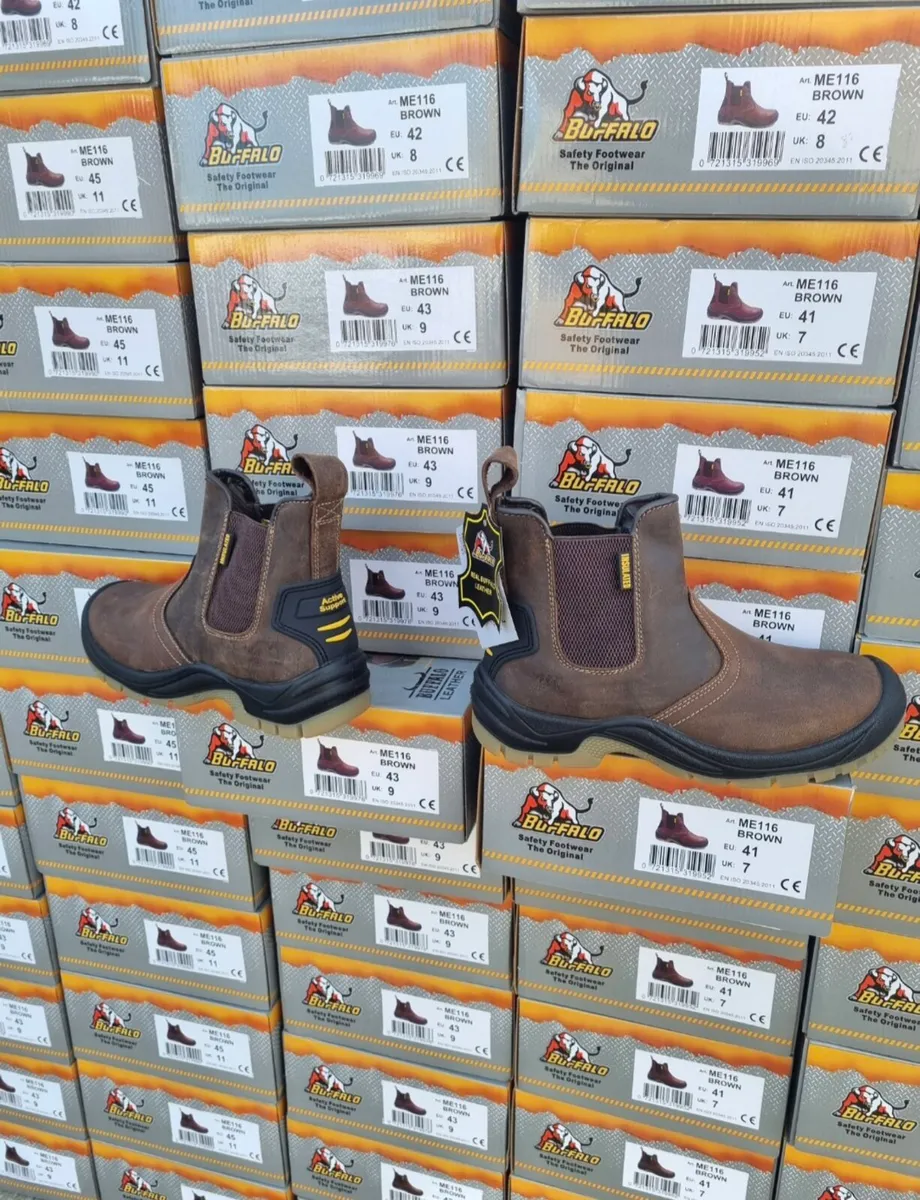 Buffalo safety S3 slip-on boots all sizes