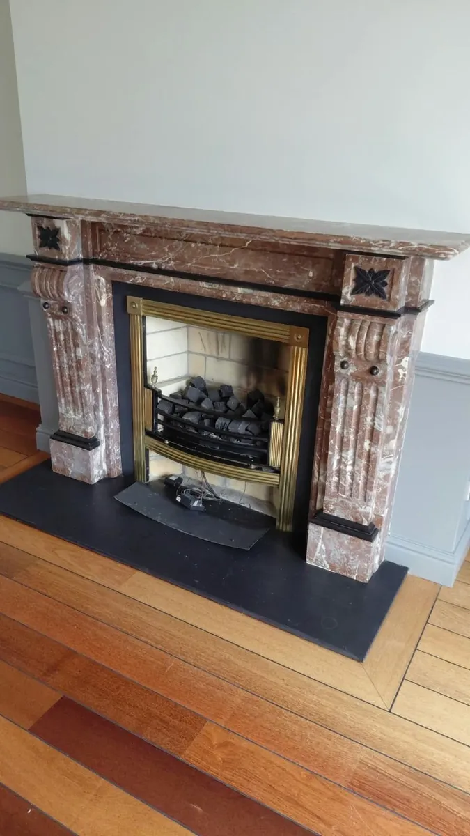 Antique Victorian Rouge Royal red Marble Fireplace