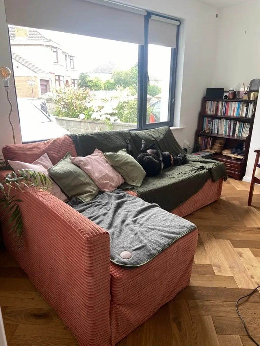 IKEA Friheten sofa bed and Bemz Custom Pink thick Corduroy sofa cover - Image 3