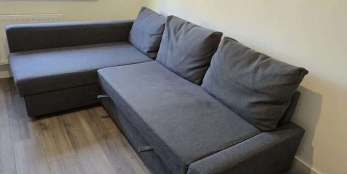 IKEA Friheten sofa bed and Bemz Custom Pink thick Corduroy sofa cover - Image 1