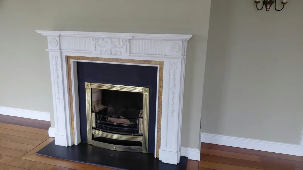 Classical Adam-Style & Sienna Marble Fireplace