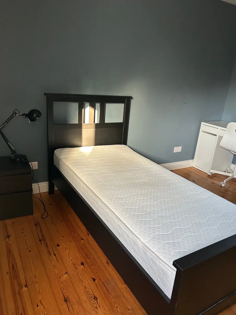 Single Ikea bed Malm black brown - Image 1