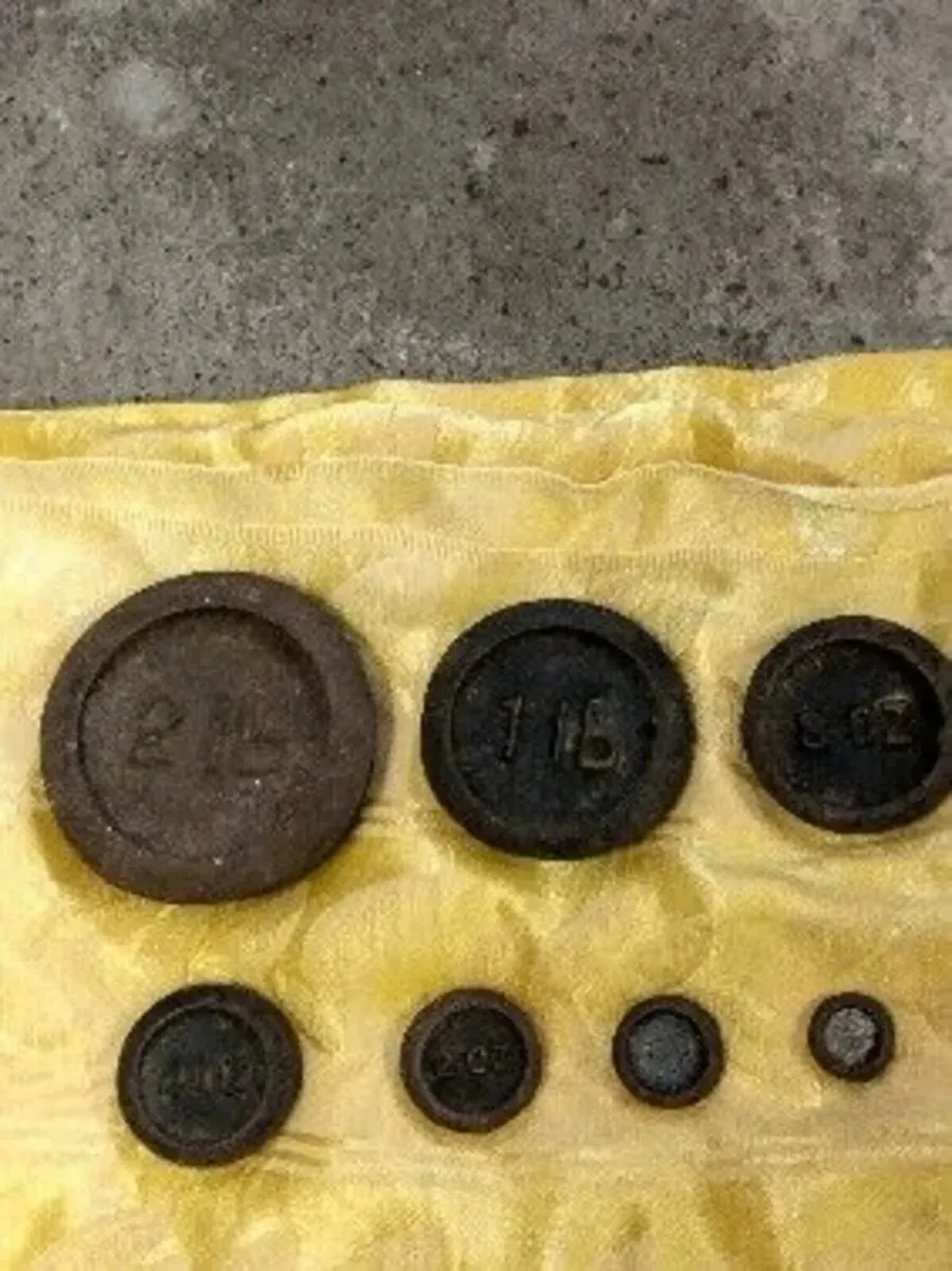 7. Antique cast shop weights - Image 1