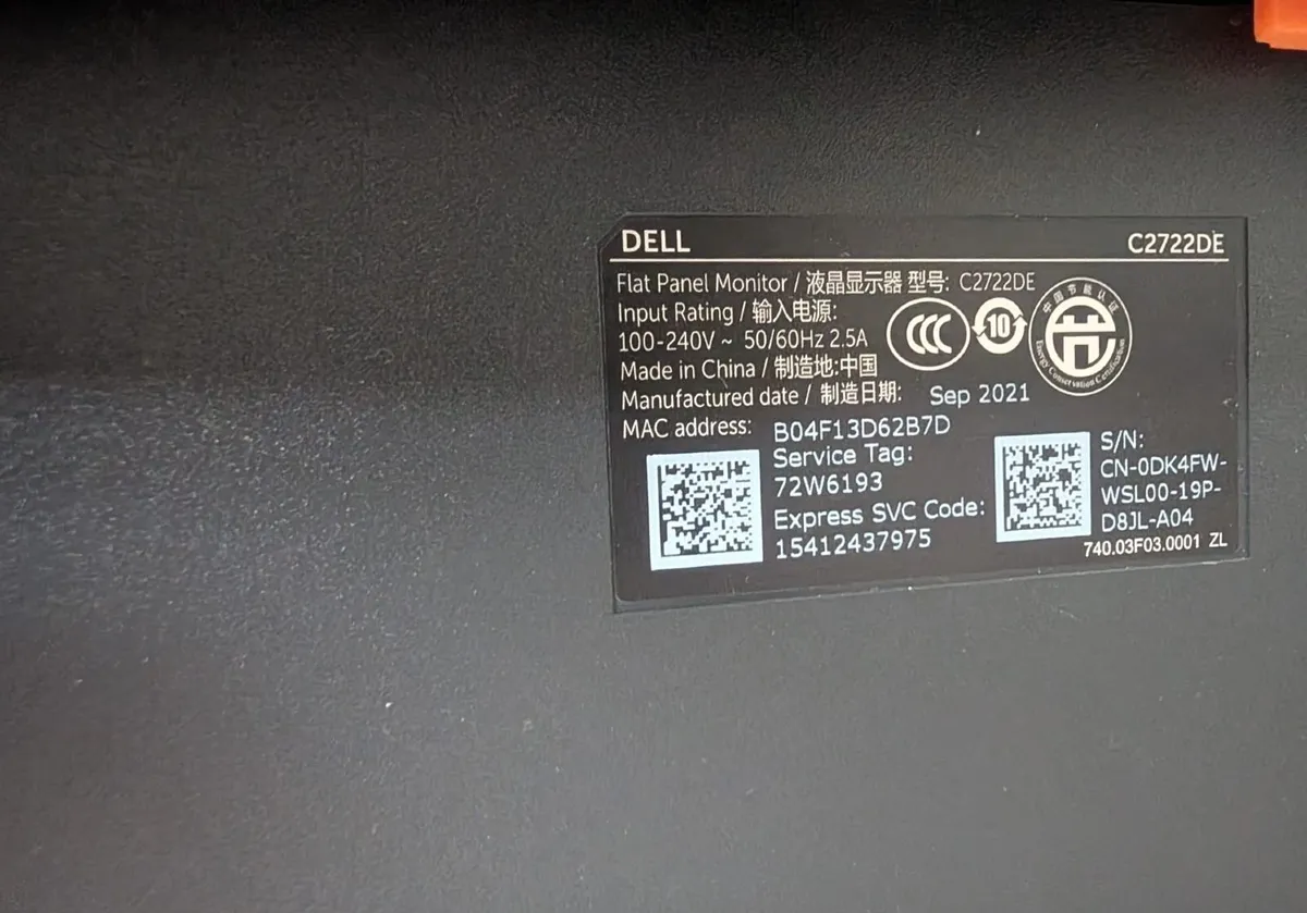 Dell C2722DE 27” QHD USB-C Monitor with Webcam-New - Image 4