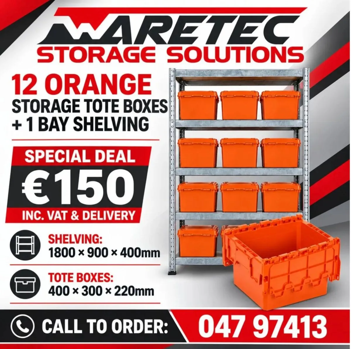SPECIAL OFFER - On 5 tier shelving & tote boxes - Image 1
