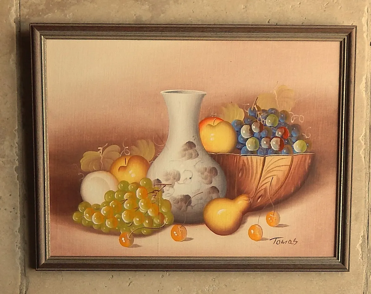 Signed Oil on Canvas Still Life Painting - Image 1