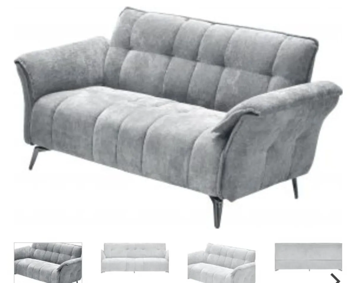 Amalfi 3 Seater Sofa Grey Fabric - Image 1