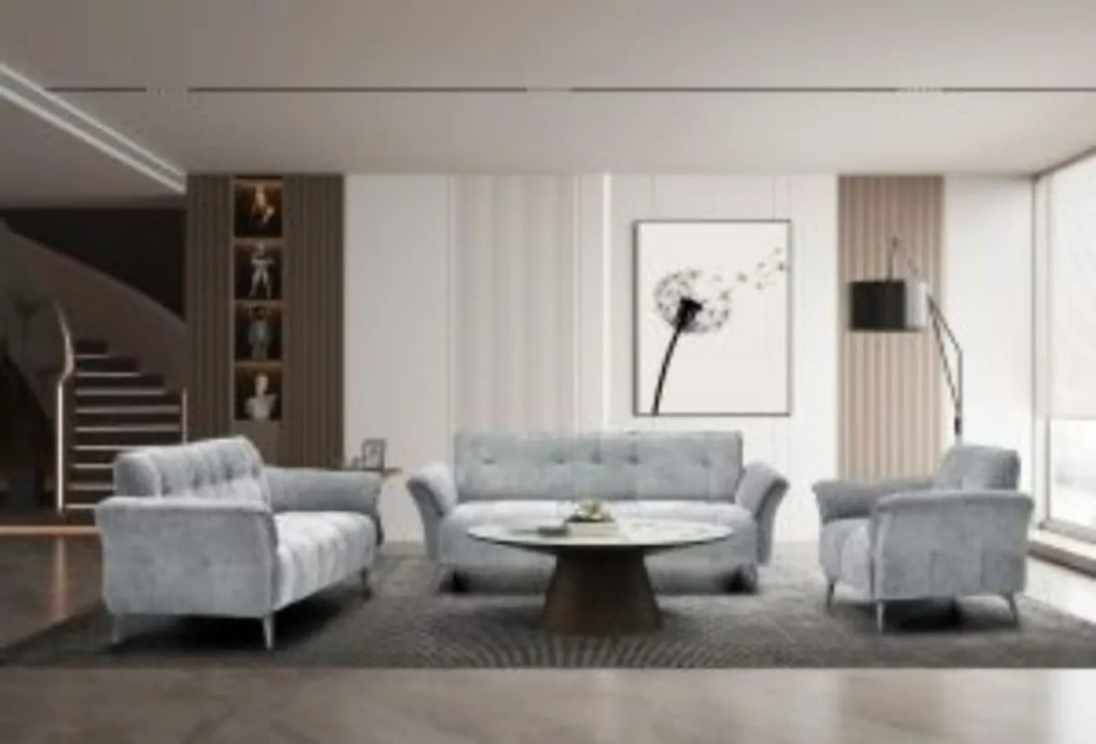 Amalfi 3 Seater Sofa Grey Fabric - Image 3