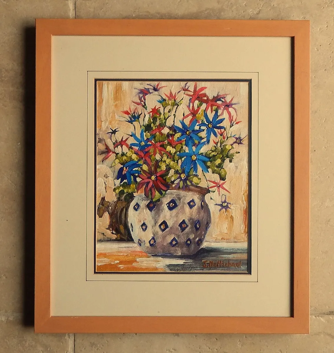 Signed Oil on Canvas Still Life Painting - Image 1