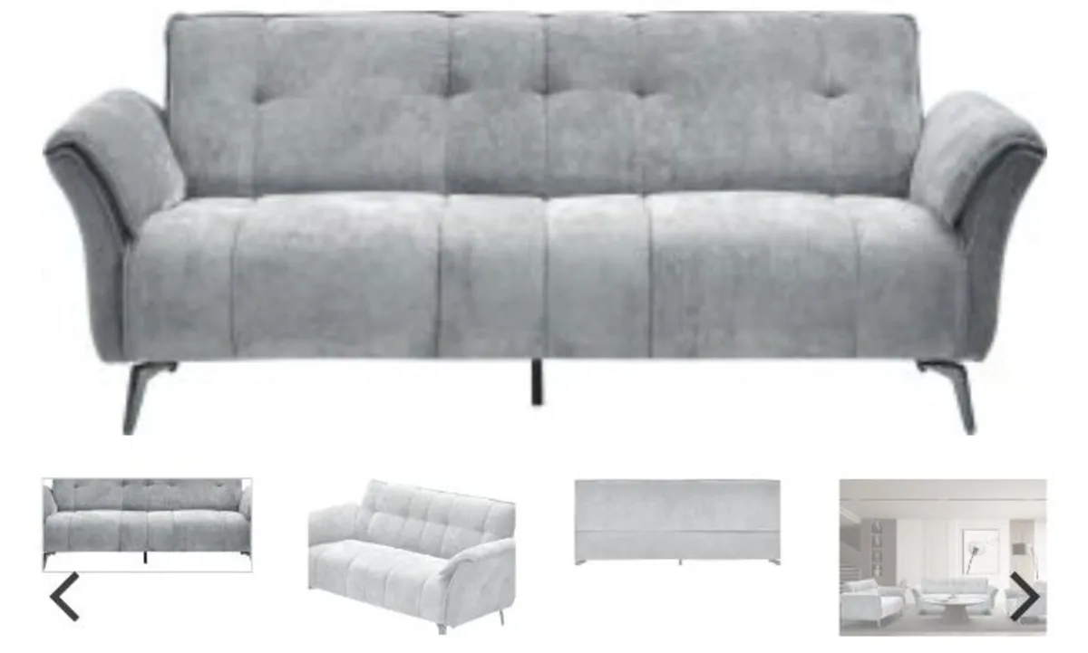 Amalfi 3 Seater Sofa Grey Fabric - Image 2