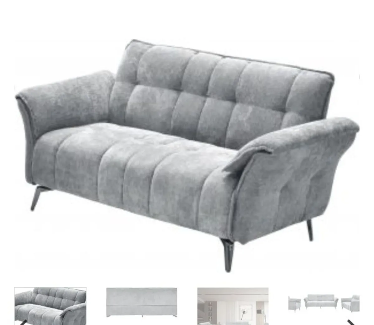 Amalfi 3 Seater Sofa Grey Fabric - Image 4