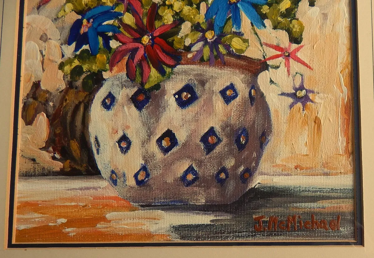 Signed Oil on Canvas Still Life Painting - Image 4