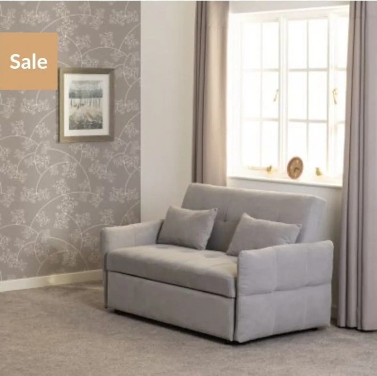 Chelsea Sofa Bed – Silver Grey Fabric - Image 1