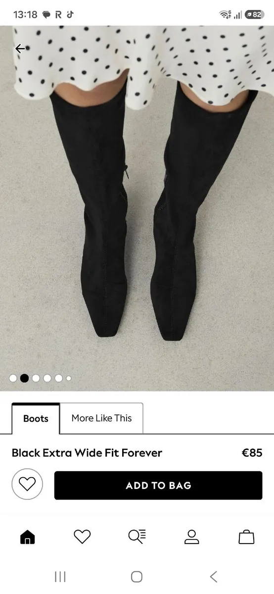 Footwear - Black suede knee-high boots - Image 2