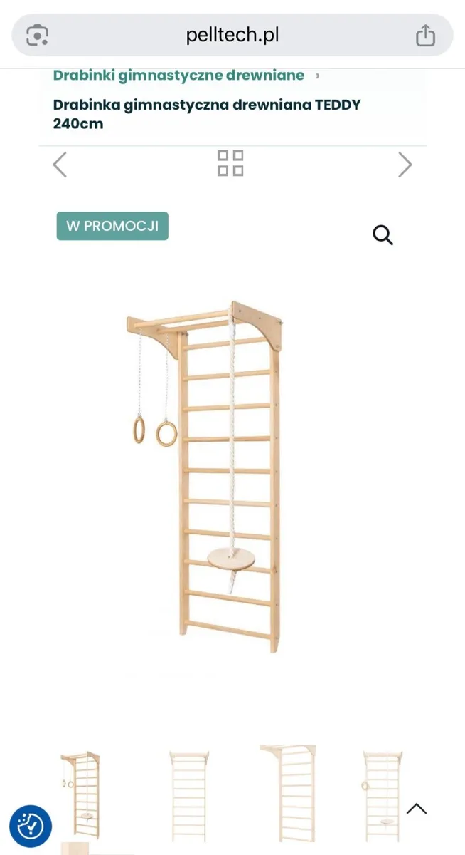 Wooden Gymnastics Wall Bars – TEENAGER, 220 cm - Image 1