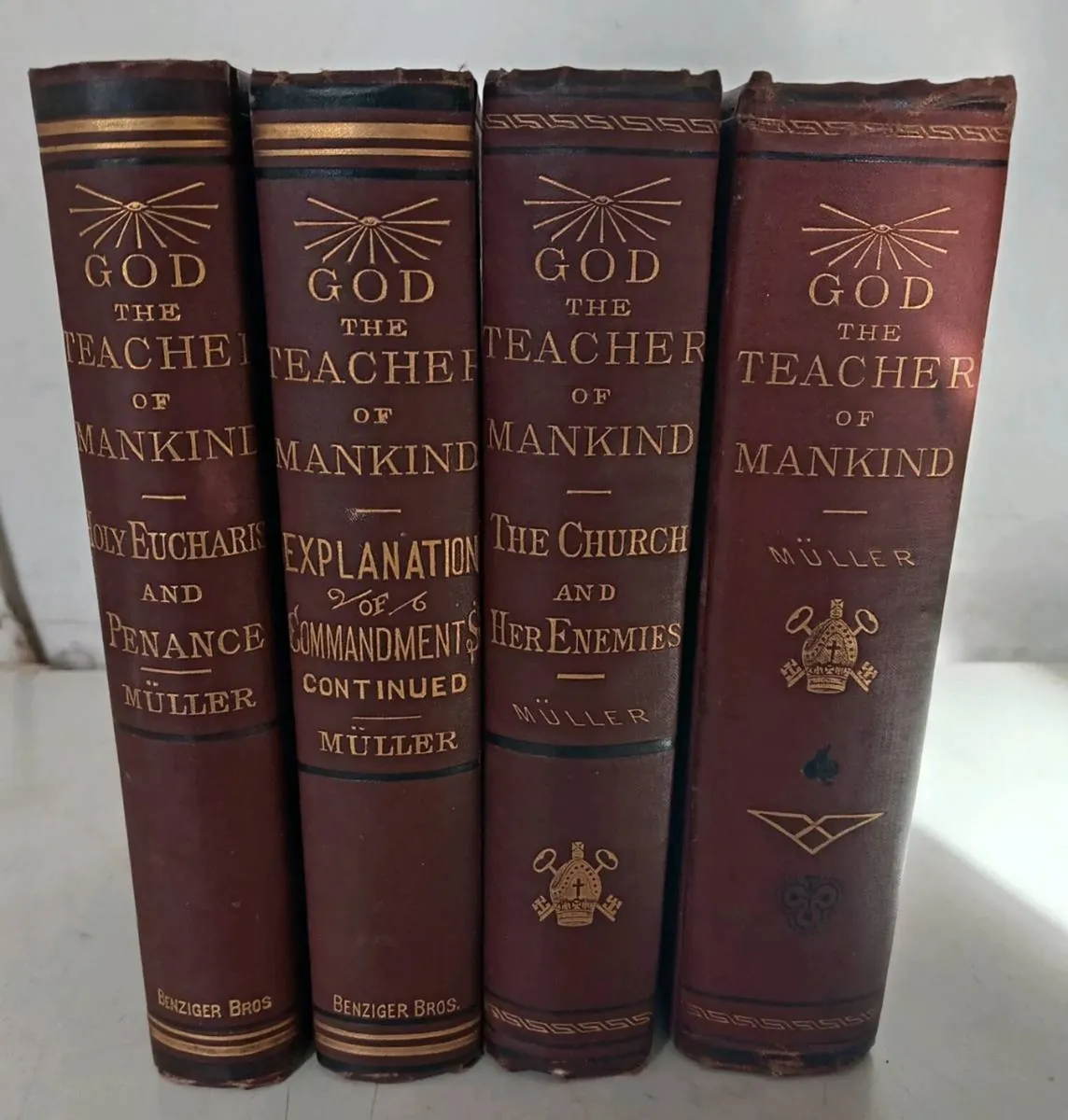 Set of Four Michael Muller Antique Religious Books - Image 1