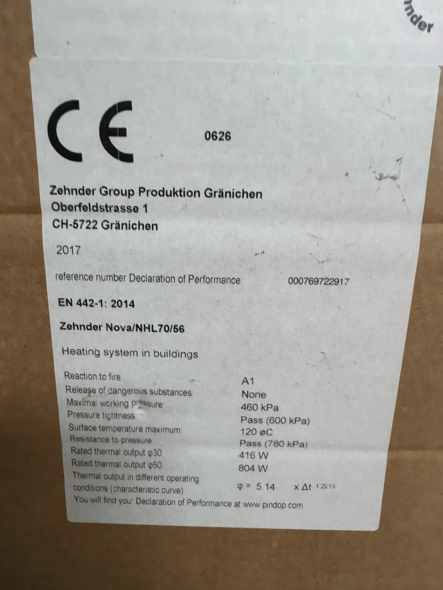 New Radiator for Sale (Brand : Zehnder Nova) - Image 3
