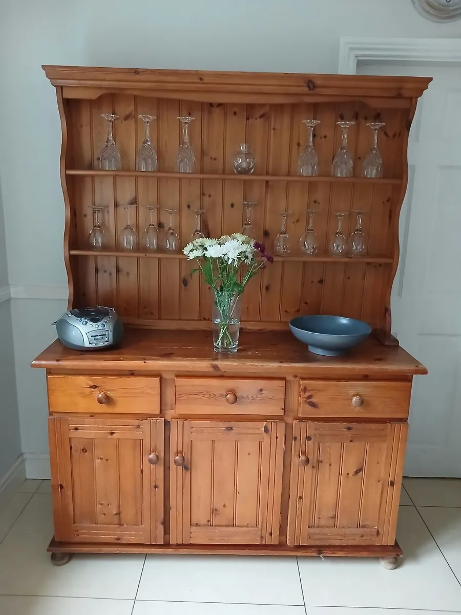 Vintage Solid Pine Kitchen Dresser - Image 1