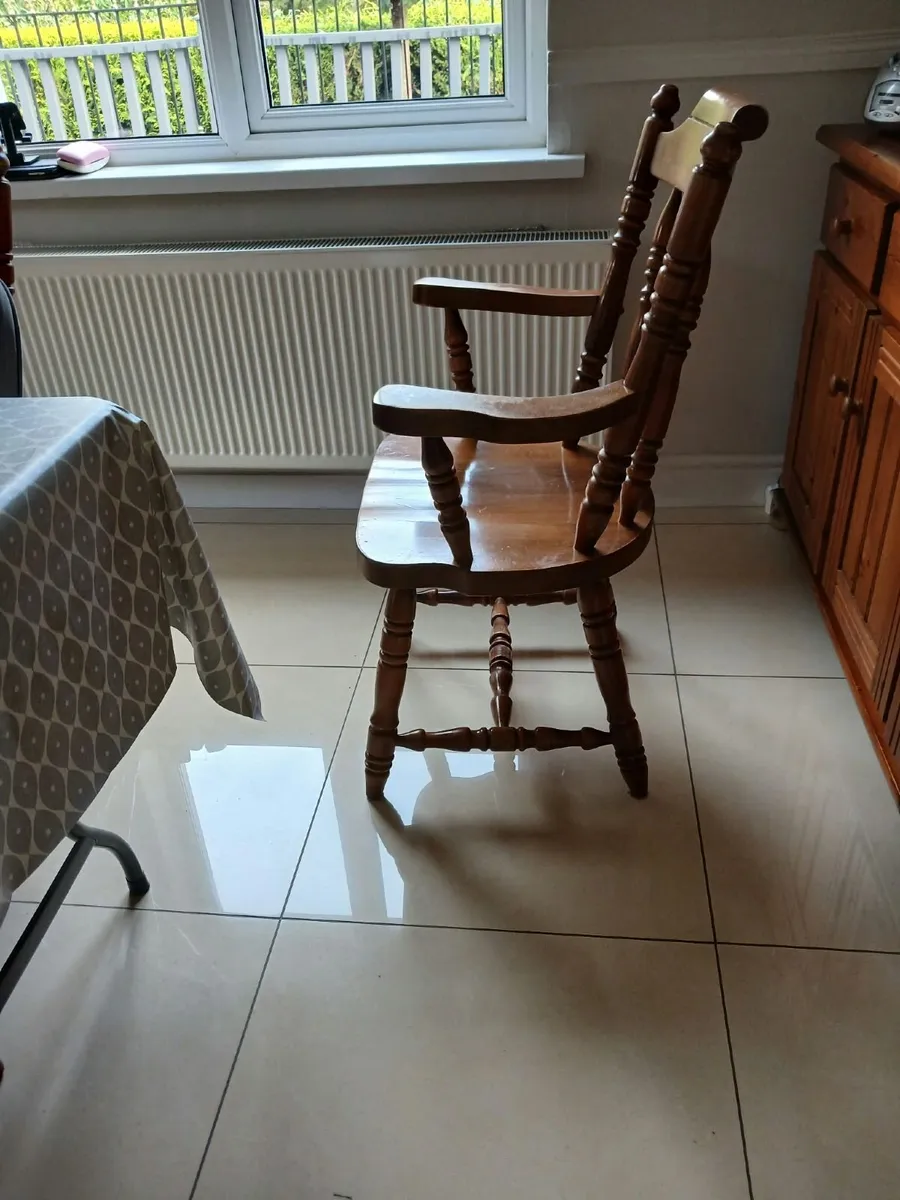 Vintage Solid Pine Kitchen Chairs (Set of 6) - Image 2