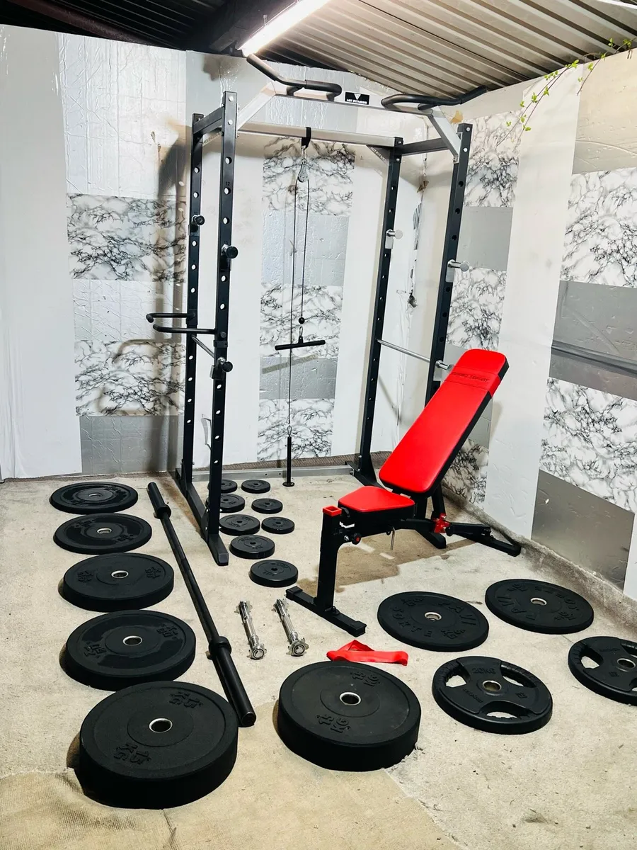 POWER RACK BENCH OLYMPIC WEIGHTS BAR DUMBBELLS BEN - Image 2