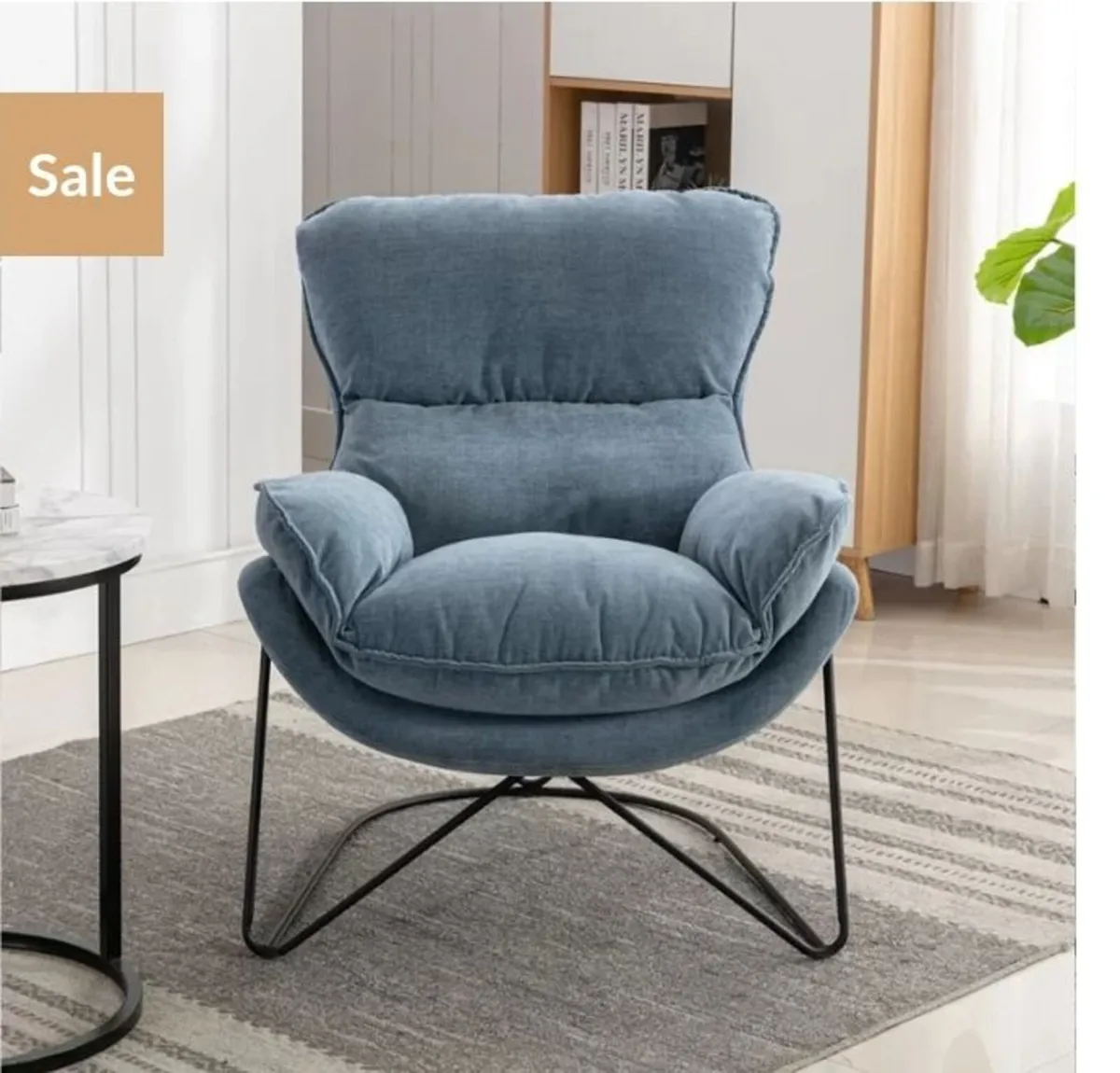 Bray Fabric Chair Washed Denim - Image 1