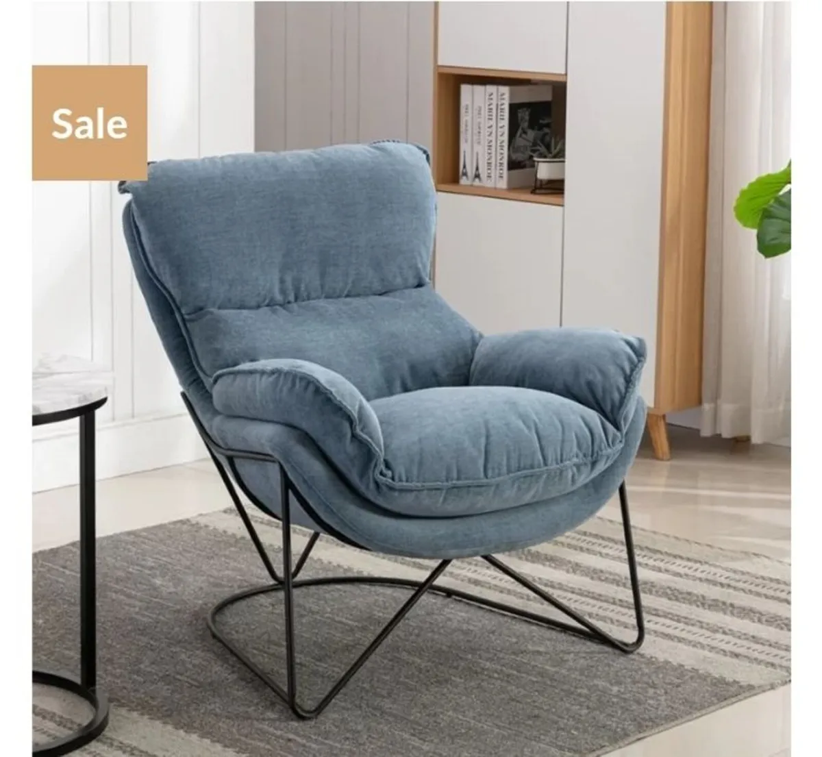 Bray Fabric Chair Washed Denim - Image 2